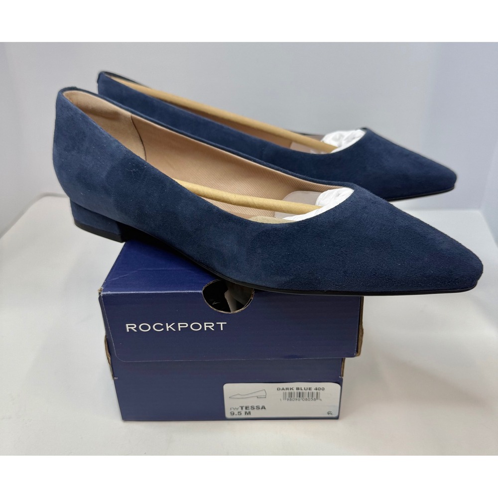 Rockport Tessa Dark Blue Slip On Loafer Flat Size 9.5 Office Preppy Collegiate